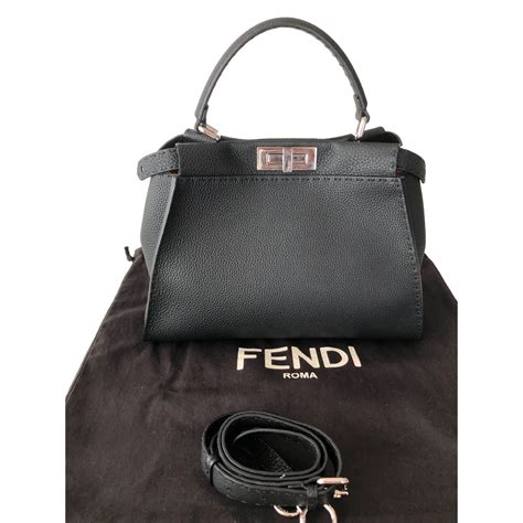 fendi black side bag|fendi handbags for women black.